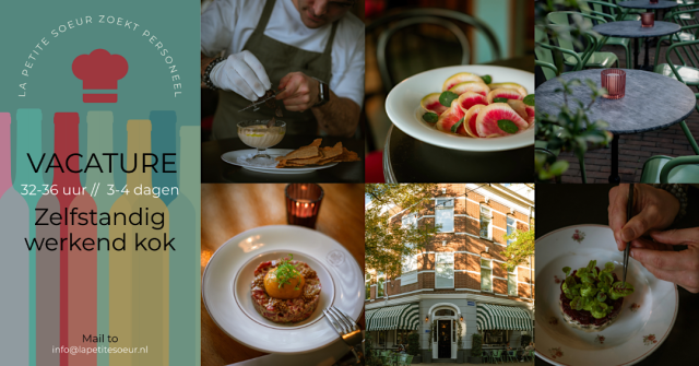 vacature zelfstandig kok La Petite Soeur